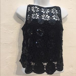 Sagaie France Top Sequin black circles T4 Europe